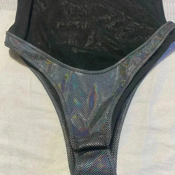 Ktoo Sheer Holographic Buckle Body Suit Size Medium Unisex - Picture 3 of 5